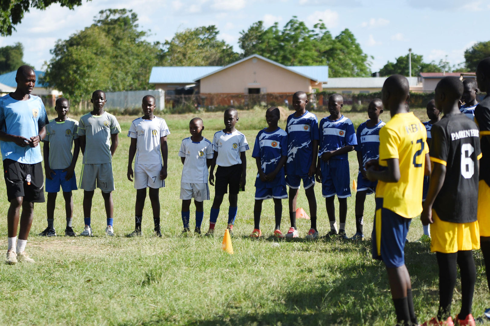 Panthers players preparing for football training